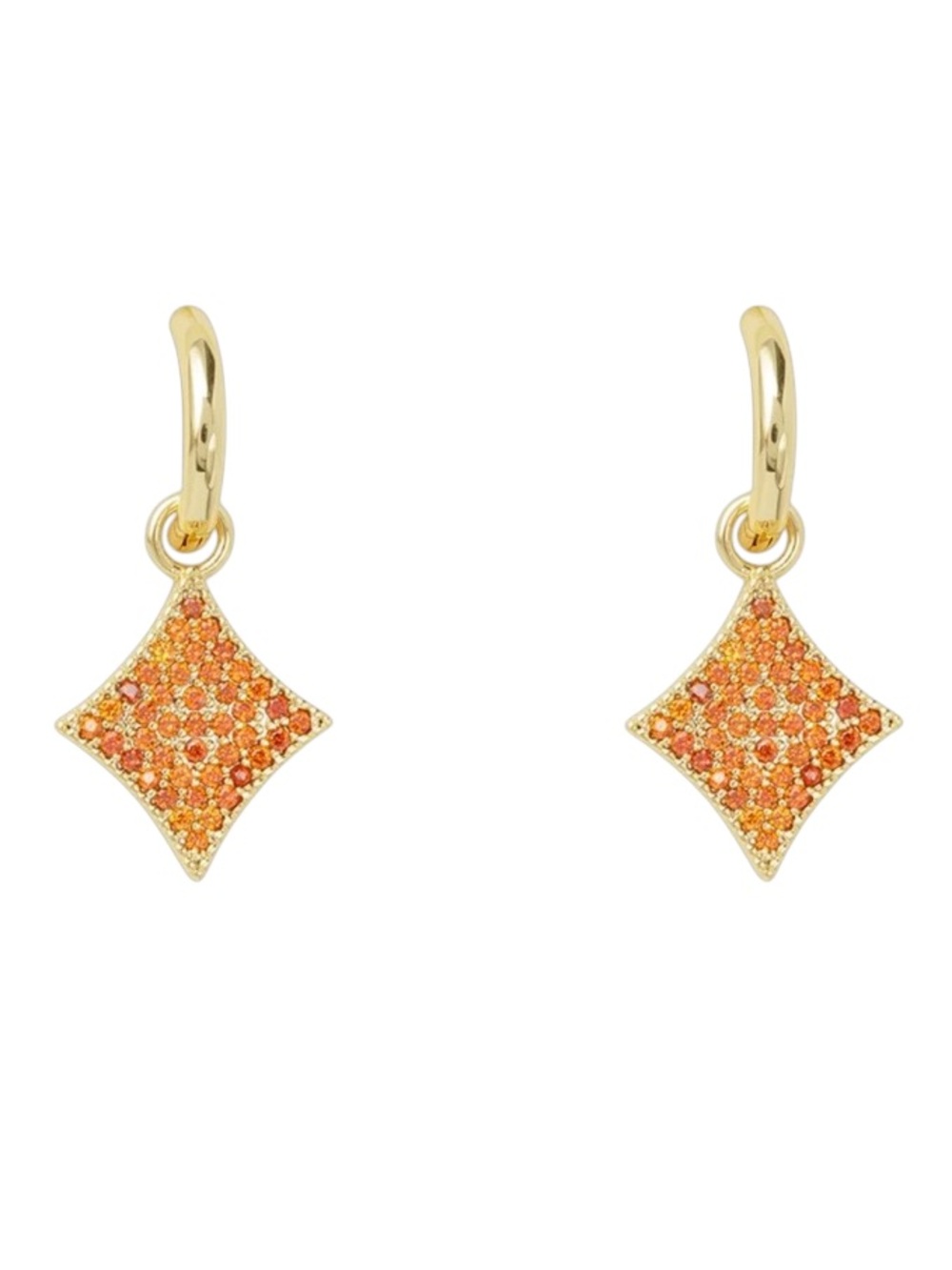 Amanda Blu Red Allover Cubic Zirconia Rhinestone Diamond 18K Dip Gold Earrings